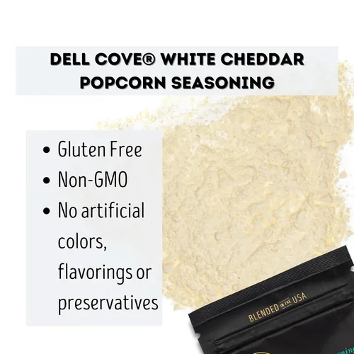Miniatura 6 de Condimento para palomitas de maíz cheddar blanco, sin OMG y sin gluten, vegetariano, palomitas gourmet reales, condimento de palomitas de maíz bajas
