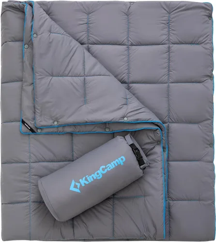 KingCamp Manta de Camping Ultraligera, Manta Portátil Alternativa al Plumón Acolchada Vestible Resistente a la Intemperie Cálida Edredón Empaquetado