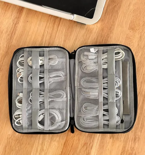 Miniatura 4 de Organizador de cables de viaje, bolsa de cable, organizador de electrónica de viaje, bolsa de transporte de tecnología, estuche de transporte