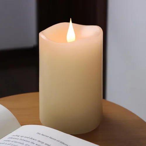 Miniatura 14 de TECHLONG Velas sin llama que funcionan con pilas con temporizador, llama móvil 3D parpadeante, duran más de 600 horas, velas LED eléctricas de cera