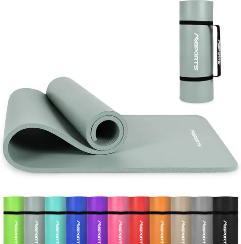 MSPORTS Esterilla de yoga premium antideslizante gruesa – Esterilla de ejercicios extra cómoda para entrenamientos en casa, pilates, estiramiento y