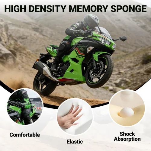Miniatura 4 de Almohadilla de Asiento para Motocicleta Delantero Conductor Trasero Pasajero para Kawasaki Ninja400 Z400 2018 2019 2020 2021 2022 2023 2024 2025