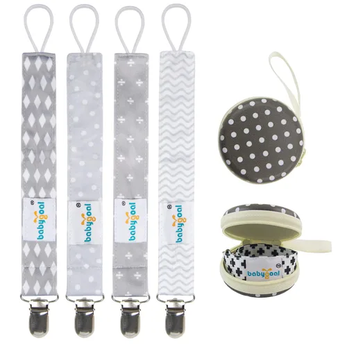 Miniatura 22 de Babygoal 6PBM05-HZ Juego de 6 prendedores para chupón para niños y niñas, se adaptan a la mayoría de los estilos de chupones y juguetes de dentición