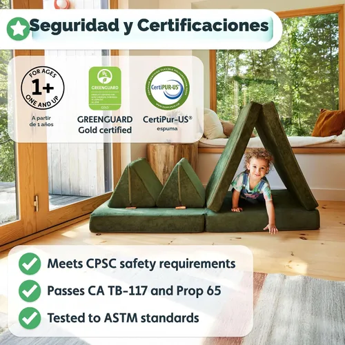 Miniatura 5 de Nugget - El sofá de juego original para niños - Sofá modular de espuma infantil para sala de juegos, imaginación y juego creativo de extremos Bambú