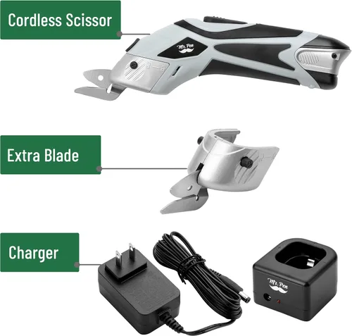 Miniatura 2 de Mr. Pen - Tijeras eléctricas con 2 cuchillas, 3.6V Tijeras eléctricas inalámbricas para cartón, cortador de cajas eléctricas