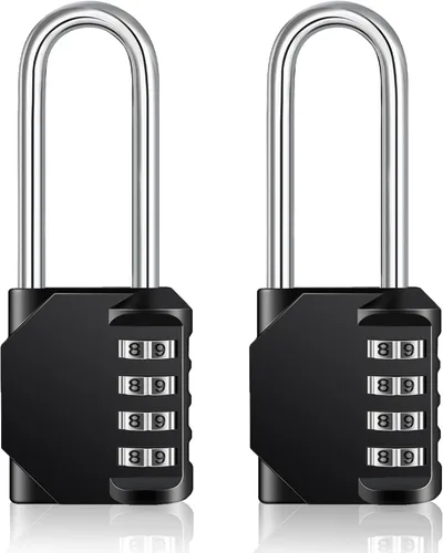 ZHEGE Candado de Grillete Largo, Cerradura de Combinación de 2.6 Pulgadas de Largo para Puerta de Cerca, Candado para Cobertizo Resistente a la
