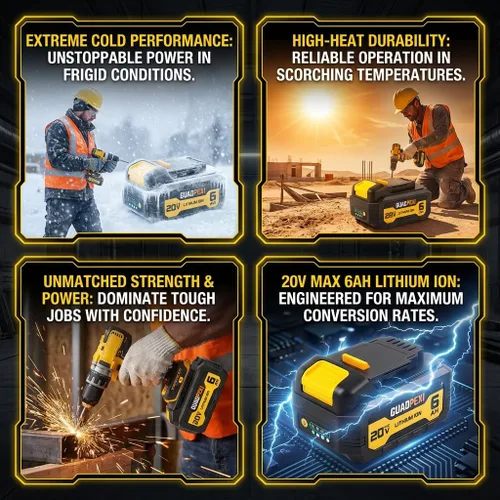 Miniatura 5 de Reemplazo de batería de alta capacidad de 20V 6.0Ah para herramientas DeWalt 20V Max, paquete de 2 iones de litio de grado A, compatible