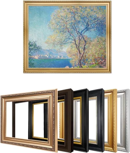 Miniatura 39 de IPIC - Reproducción artística de los lirios de agua de Claude Monet 1906, impresiones giclée coinciden con el marco dorado clásico, arte de pared
