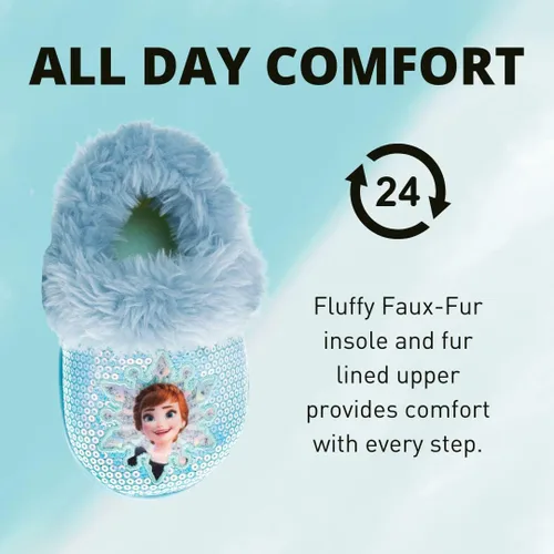 Miniatura 3 de Disney Frozen 2 Elsa and Anna - Pantuflas de felpa ligeras cálidas cómodas suaves y cómodas para la casa bebéniño pequeño