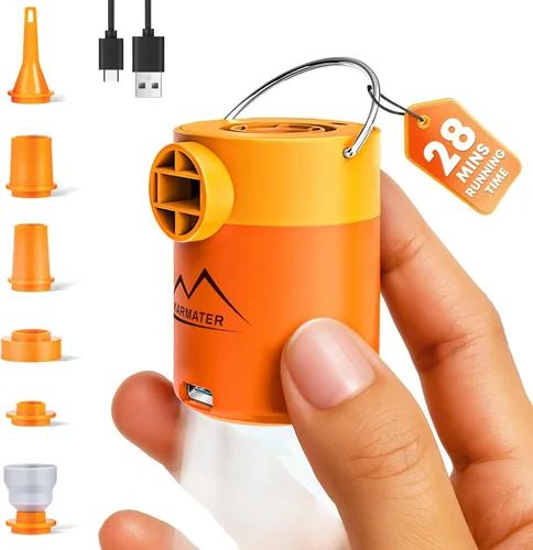 MKARMATER - Bomba de aire portátil ultra pequeña de 1.69 onzas para flotadores de piscina y colchón de aire, inflador y desinflador inalámbrico