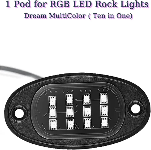 Miniatura 3 de 1Pod RGB Dream Color Rock Light Usado para Reemplazar La Luz Dañada, Compatibilidad para 4pods, 6pods, 8pods, 10pods, 12pods RGB+IC LED Dream