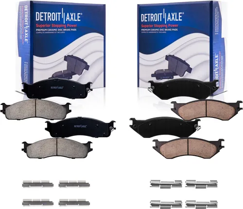 Miniatura 28 de Detroit Axle - Pastillas de freno para Nissan Quest 2004-2017, X-Trail 2005-2006, pastillas de freno de cerámica delanteras y traseras con repuesto