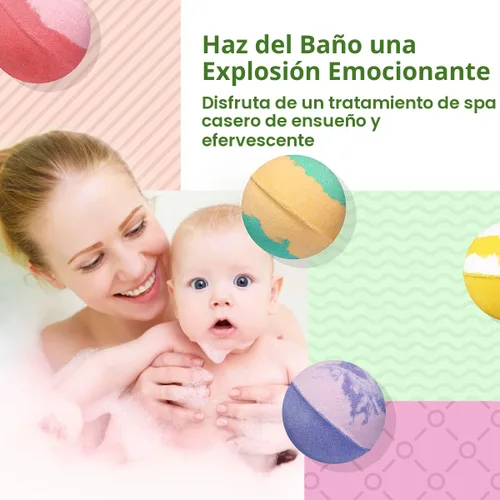 Miniatura 4 de Lagunamoon Bombas de baño – 25 piezas extra grandes, 3 barras de burbujas, flores secas, sales de ducha de baño de burbujas para mujeres, hombres