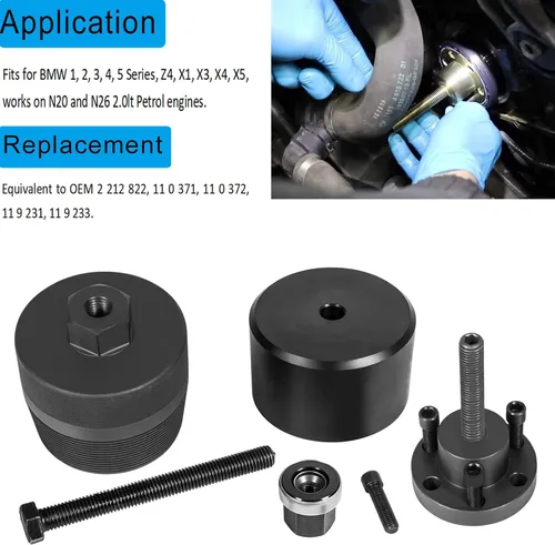 Miniatura 2 de YMT 2241 Kit de instalador e removedor de sello del cigüeñal delantero adecuado para BMW N20, N26-110371, 110372, 2212822, 119231, 119233