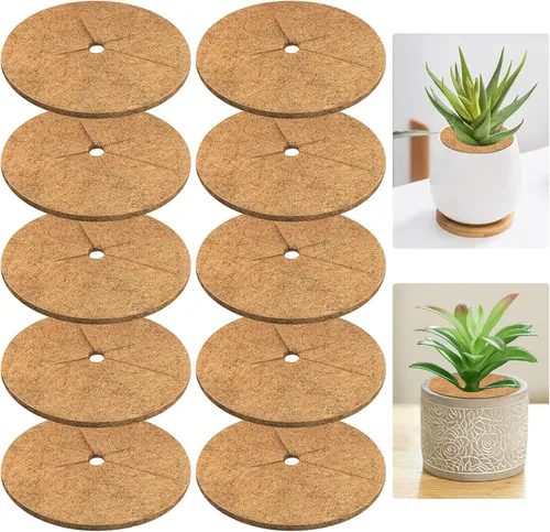 Miniatura 11 de Legigo 10 piezas Anillo de mantillo de fibra de coco Anillo protector de plantas para árboles, anillo de protección de árbol de coco natural de 9
