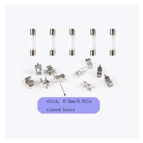 Miniatura 2 de Soporte de fusibles tipo tornillo en línea para automóvil automotriz de 0.236 x 1.181 in con cable de 16 AWG, 80 fusibles de vidrio de soplado