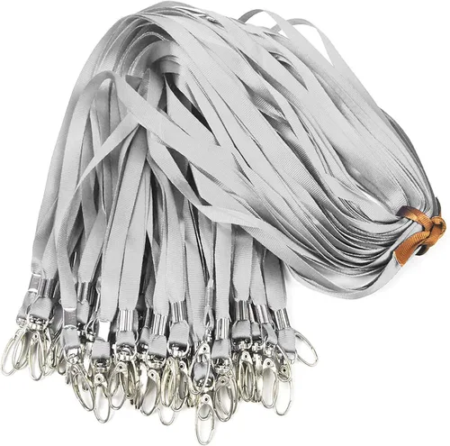 Miniatura 7 de Bird Fiy 50 cordones azules de nailon a granel para insignias de identificación, cordones de insignia, ganchos giratorios, clips ideales