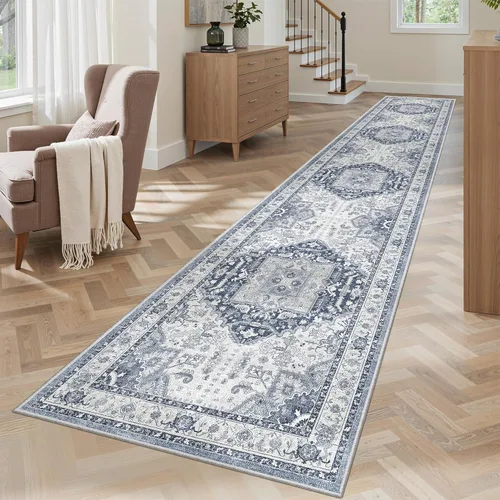 Miniatura 248 de Madane Tapete lavable de 2 x 10 pies para pasillo, cocina, recibidor, clásico, suave, antideslizante para interiores, casa de campo, baño, sala