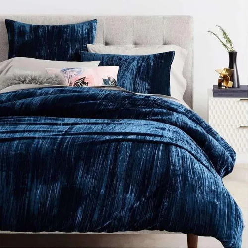 Miniatura 44 de Sophia-Art - Juego de 3 piezas de ropa de cama de terciopelo de rayón ultra lujo, funda de edredón boho de un solo color, funda de colcha