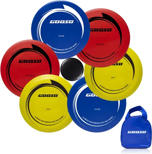 Miniatura 10 de GOOSO Juego de discos de golf – Discos de conductor, rango medio y putter con bolsa de golf de disco para exteriores y patio trasero, plástico