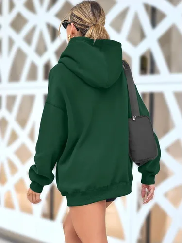 Miniatura 14 de AUTOMET Sudaderas de gran tamaño con capucha de forro polar para mujer, camisas de manga larga, sudaderas con bolsillo para otoño 2025