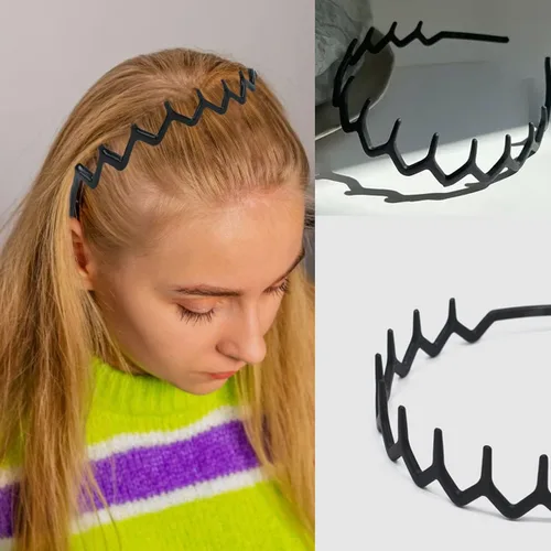 Miniatura 7 de ULTIMUTE 8 diademas de plástico antideslizantes y sin esfuerzo con peine de dientes, accesorios para el cabello negro, para mujeres, hombres, Negro