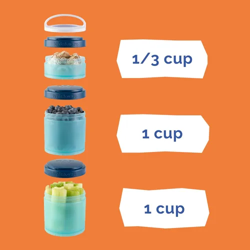 Miniatura 4 de Whiskware Disney Pixar - Contenedores apilables para aperitivos para niños, 3 tazas apilables para aperitivos para la escuela y viajes, Buscando a