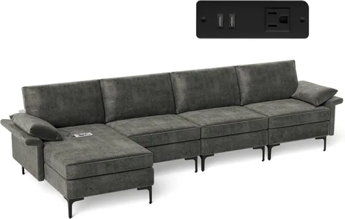 Miniatura 16 de Giantex Juego de 2 sofás individuales, silla decorativa, con cómodo cojín de 5 pulgadas, reposabrazos con cremallera, patas de acero, sillón de sala