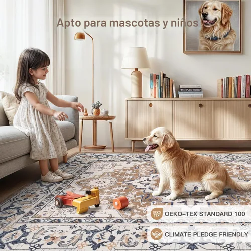 Miniatura 4 de Lofus 8x10 Alfombras de área para sala de estar, alfombra de área lavable, alfombras para dormitorio, cocina, alfombra vintage boho, alfombra suave