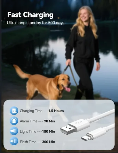Miniatura 3 de TECKNET Alarma de seguridad personal, alarma personal portátil para mujeres con luz estroboscópica intermitente y alerta de batería baja, alarma