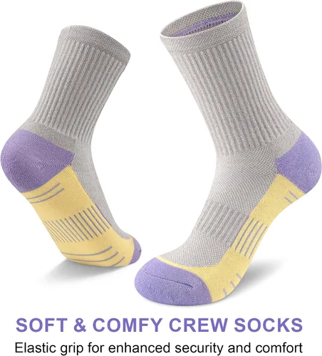 Miniatura 5 de cuangya Calcetines deportivos de compresión acolchados para mujer, 5 pares