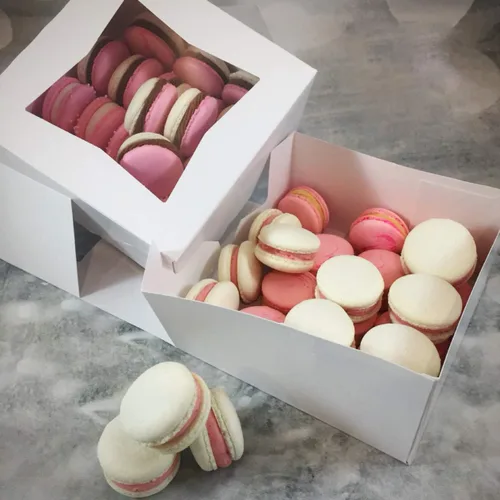 Miniatura 9 de Fit Meal Prep Paquete de 25 cajas de panadería con ventana de 6 x 6 x 3 pulgadas, caja de cartón para cupcakes, pasteles y pastelería, caja