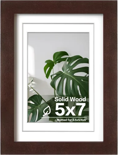 Miniatura 221 de Egofine - Portarretratos de 4 x 6 pulgadas, de madera maciza con plexiglás, para fotos de 3.5 x 5 con paspartú o de 4 x 6 sin paspartú, para colocar