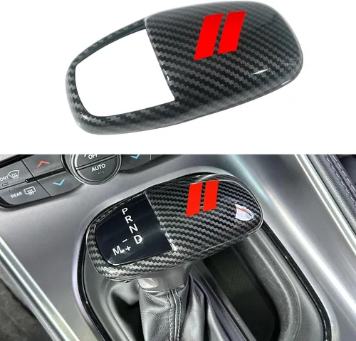 Miniatura 13 de Cubierta de cabeza de perilla de cambio de marcha para accesorios Dodge Charger 2015-2023 Challenger 2015-2024 Durango 2016-2026, inserción