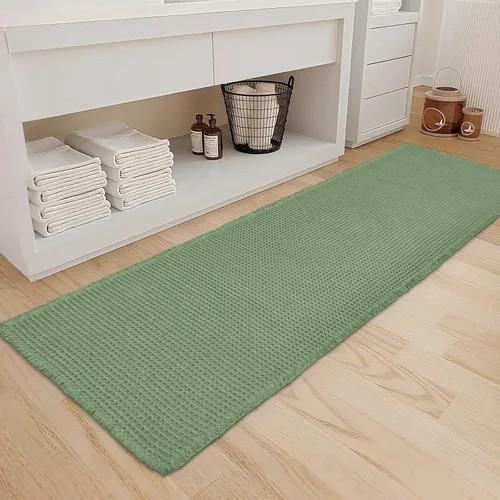 Miniatura 26 de ZALL - Tapete de baño de punto gofre beige, súper absorbente, antideslizante, color crema, 18 x 30 pulgadas, lavable a máquina, ultra suave