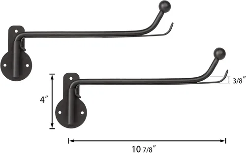 Miniatura 7 de Mkono Estante de secado montado en la pared para lavandería con brazo oscilante que ahorra espacio, barra de valet colgante de metal para Negro