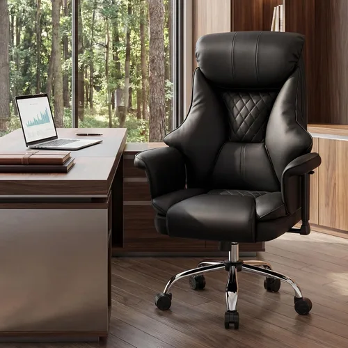 Miniatura 11 de AreShark Silla de oficina grande y alta, silla ejecutiva de escritorio de cuero con respaldo alto y soporte lumbar ajustable, ergonómica, cómoda