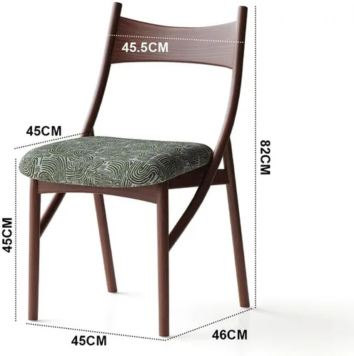 Miniatura 3 de sillas de comedor Silla de comedor de madera moderna tapizada con respaldo ancho curvado cocina moderna