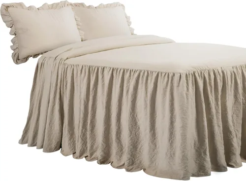 Miniatura 7 de Lush Decor - Juego de colcha con volantes de 3 piezas de lujo, estilo de casa de campo, elegante detalle de volantes, diseño clásico y atemporal