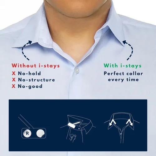 Miniatura 3 de Collar Stays para camisas de vestir de hombre (3 pares) – istays cuello de camisa insertos y refuerzos de cuello, estancias de cuello de plástico