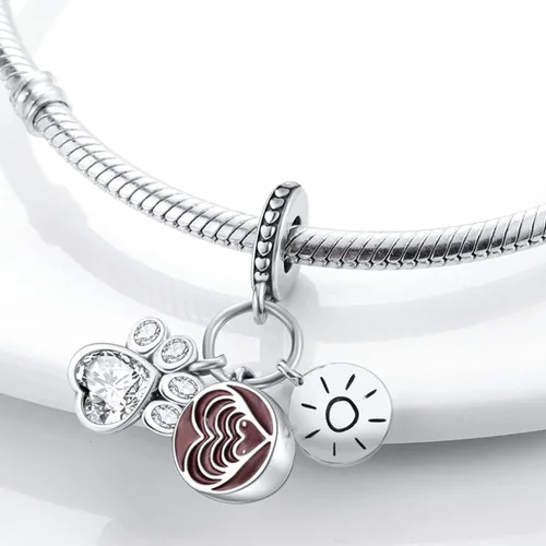 Miniatura 3 de MULA - Dijes de plata de ley 925 para pulseras y collares, dijes de bolso, cuentas, gato, tortuga, regalo de joyería para mujeres y niñas
