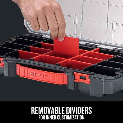 Miniatura 3 de CRAFTSMAN VERSASTACK Organizador de almacenamiento, organizador de piezas pequeñas, 20 compartimentos, tapa incluye pestillo seguro (CMST17828)