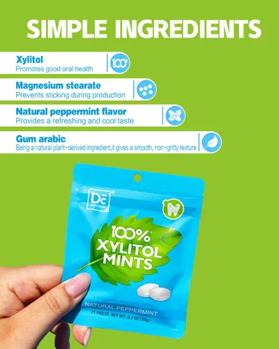 Miniatura 6 de DC24 DAILY CARE - Mentas 100% xilitol Sin aspartamo, sin azúcar, veganas, sin gluten y aptas para dietas keto Mentas con sabor natural a menta