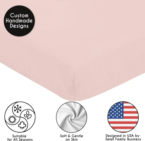 Miniatura 5 de Sweet Jojo Designs Sábanas ajustables para cuna de bebé (rosa rubor) para niñas, guardería infantil, habitación de niños pequeños - Tamaño estándar