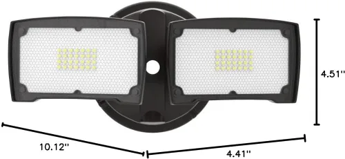 Miniatura 8 de LEPOWER Luz de inundación LED de 3000LM para exteriores, luz de seguridad LED controlada por interruptor, luces exteriores de 28 W con 2 cabezales