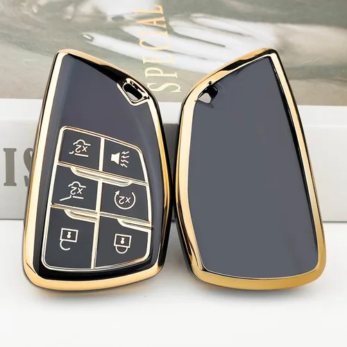 Miniatura 3 de OLLEN Funda para llavero de TPU suave, compatible con GMC Yukon Denali Sierra 2021-2025 2026, compatible con Chevy Silverado Suburban Tahoe Buick