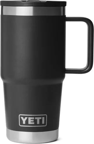 YETI Rambler - Taza de viaje de 20 onzas con tapa abatible con popote, acero inoxidable, aislada al vacío, a prueba de fugas, apta para portavasos,