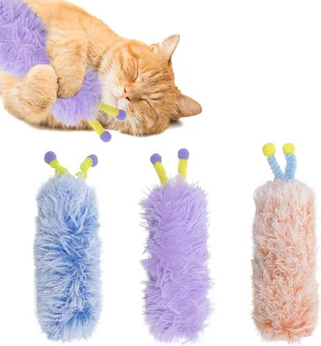 Miniatura 11 de Paquete de 3 Juguetes de Hierba Gatera, Juguetes de Almohadas para Gatos Suaves y Duraderos, Juguetes de Hierba Gatera con Sonido Crujiente, Juguete
