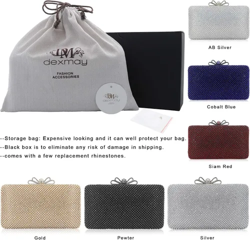 Miniatura 7 de Dexmay - Bolso de mano con cierre de lazo para bodas y fiestas
