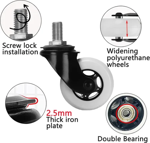 Miniatura 4 de Rueda giratoria completa de repuesto confiable para Razor Crazy Cart – 2.992 in x 1.181 in, ajuste perfecto, fácil instalación, compatible con Crazy